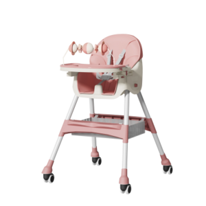 بيبي لوف كرسي طعام أطفال متعدد الاستخدامات وردي33-QTB619P