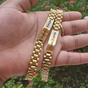 تخصيص ذكر اسم سوار الفولاذ المقاوم للصدأ الذهب اللون مجوهرات بسيطة شخصية رسالة اسم الإسورة أفضل صديق الهدايا