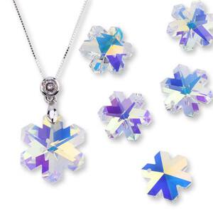 15 قطعة/الوحدة 20 مللي متر 6704 ندفة الثلج قلادة الكريستال سحر الزجاج الخرز حجر الراين الأحجار الكريمة لصنع قرط DIY مجوهرات اكسسوارات