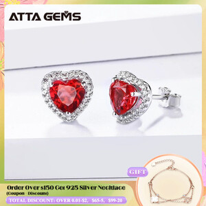 أقراط مرصعة بالياقوت على شكل قلب أقراط من الفضة الإسترليني عيار 925 للسيدات أقراط كورية من الأحجار الكريمة مجوهرات الخطوبة الراقية 2020