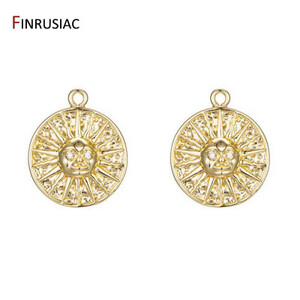 دلايات الشمس المطلية بالذهب عيار 14 قيراطًا ، تصميم فريد يدويًا ، إكسسوارات لصنع المجوهرات ، الأقراط ، القلائد